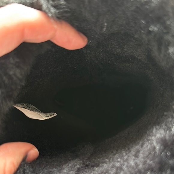 Lamo Cow Suede Boots Women's Black Fur-Lined Boots - Picture 12 of 14